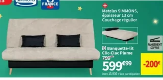 Banquette-lit Clic-Clac Plume Simmons