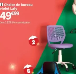 Chaise de bureau violet Laly