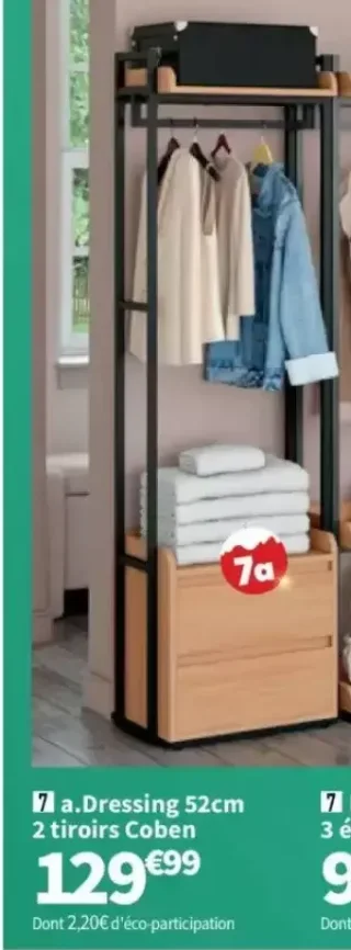 Dressing 52cm 2 tiroirs Coben
