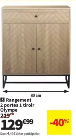 Rangement 2 portes 1 tiroir Olympe