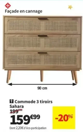 Commode 3 tiroirs Sahara