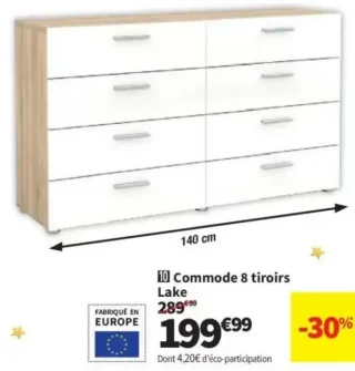 Commode 8 tiroirs Lake