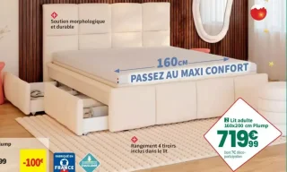 Lit adulte 160x200 cm Lomoco Plump