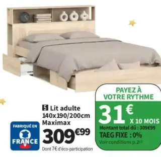 Lit adulte 140x190/200 cm Maximax