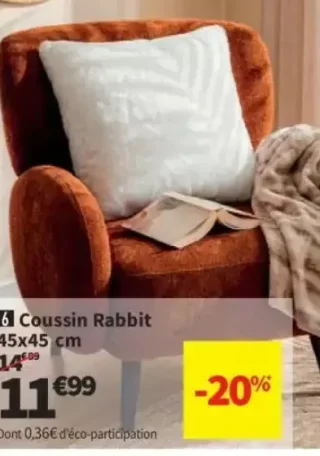 Coussin Rabbit 45x45 cm