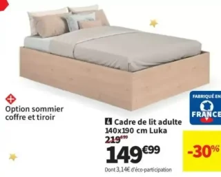 Cadre de lit adulte 140x190 cm Luka