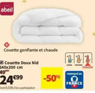 Couette Doux Nid 140x200 cm abeil