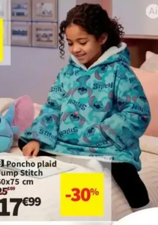 Poncho plaid Jump Stitch 60x75 cm