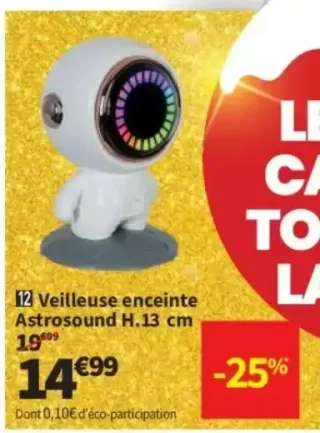 Veilleuse enceinte Astrosound H.13 cm