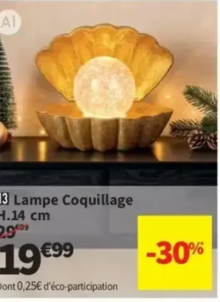 Lampe Coquillage H.14 cm