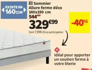 Sommier Allure ferme déco 140x190 cm Epeda