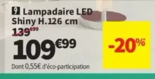 Lampadaire LED Shiny H.126 cm