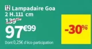 Lampadaire Goa 2 H.111 cm