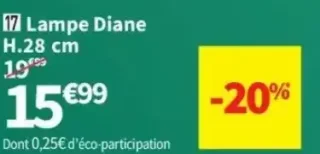 Lampe Diane H.28 cm