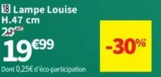 Lampe Louise H.47 cm