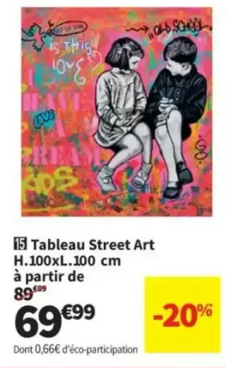Tableau Street Art H.100xL.100 cm