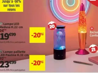 Lampe paillette LED Paulina H.33 cm