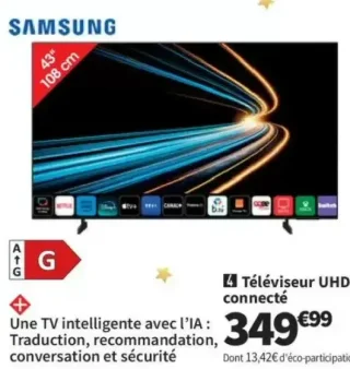 Téléviseur UHD connecté 43" Samsung