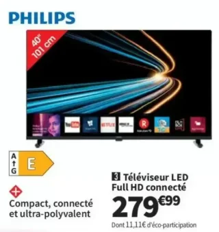 Téléviseur LED Full HD connecté 40" Philips