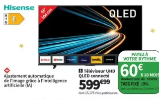 Téléviseur UHD QLED connecté 65" Hisense