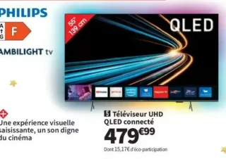 Téléviseur UHD QLED connecté Ambilight 55" Philips