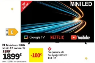 Téléviseur UHD Mini LED connecté TCL 98P89L
