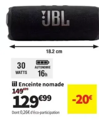 Enceinte nomade JBL Flip 7 BLK