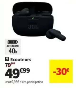 Écouteurs sans fil JBL Wave Beam 2 BLK