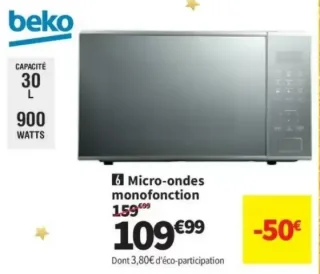 Micro-ondes monofonction Beko MOF30310S