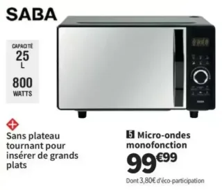 Micro-ondes monofonction Saba MO25WT