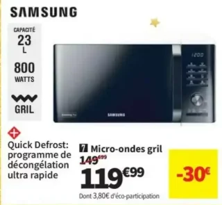 Micro-ondes gril Samsung MG23K3515AW