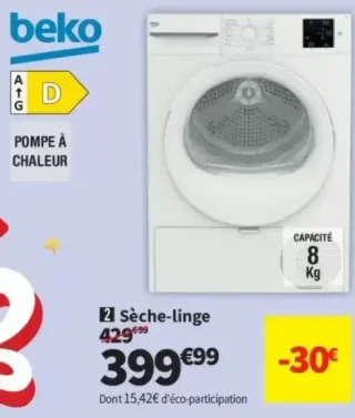 Sèche-linge Beko D3H18DAF1W