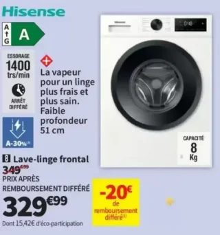 Lave-linge frontal Hisense WF1J8042BWP