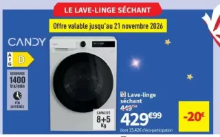 Lave-linge séchant Candy BWR 485BL8-S