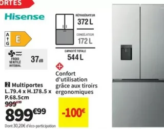 Réfrigérateur multi-portes Hisense RS558P3EGD