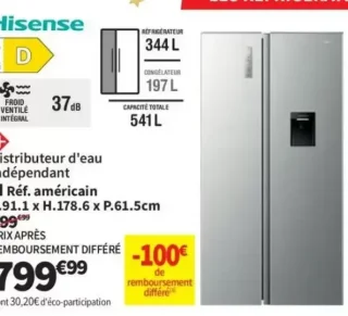 Réfrigérateur américain Hisense RF540P5EGE