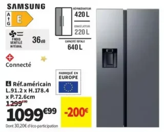 Réfrigérateur américain Samsung RS70F65KET