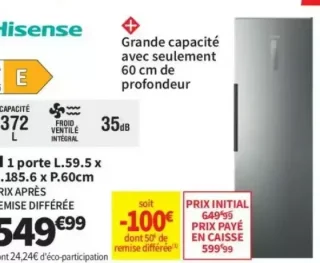 Réfrigérateur 1 porte Hisense RL3K370SEIE