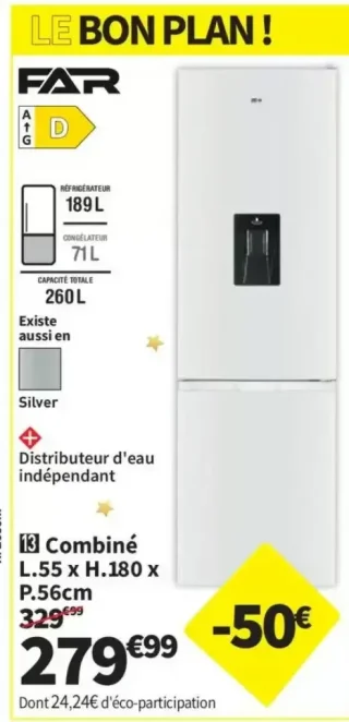 Réfrigérateur combiné FAR CB2625WDWD