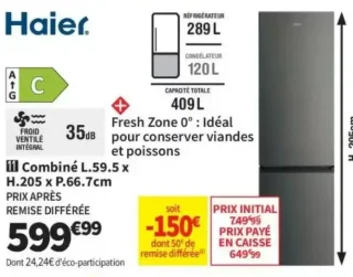 Réfrigérateur combiné Haier HDPR3620CNPD