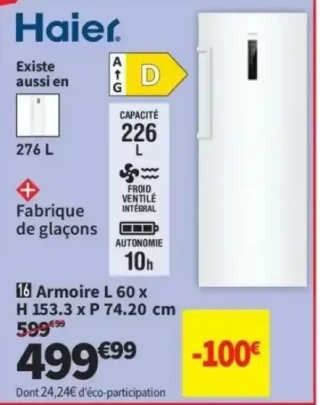 Congélateur armoire Haier H4F226WDH1