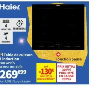 Table de cuisson à induction Haier HAIDF564MCAR
