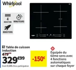 Table de cuisson induction Whirlpool WB S2560 NE