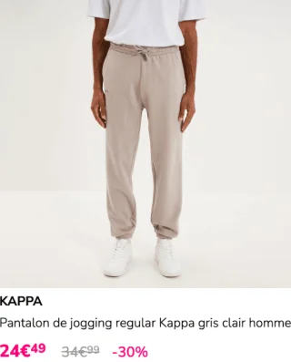 Pantalon de jogging regular Kappa gris clair homme
