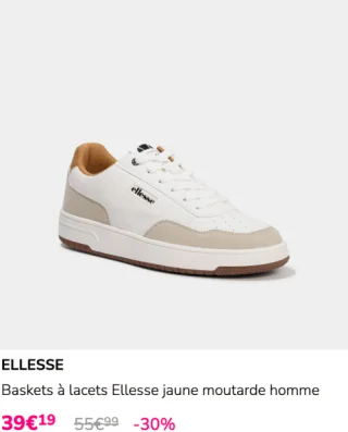 Baskets à lacets Ellesse jaune moutarde homme