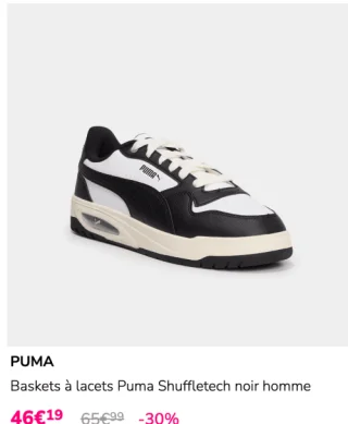 Baskets à lacets Puma Shuffletech noir homme