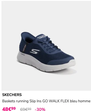 Baskets running Slip Ins GO WALK FLEX bleu homme Skechers