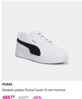 Baskets plates Puma Caven III noir homme