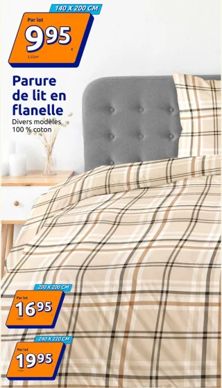 Parure de lit en flanelle 100 % coton