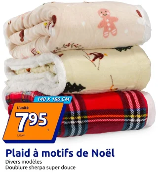 Plaid à motifs de Noël 140 x 180 cm